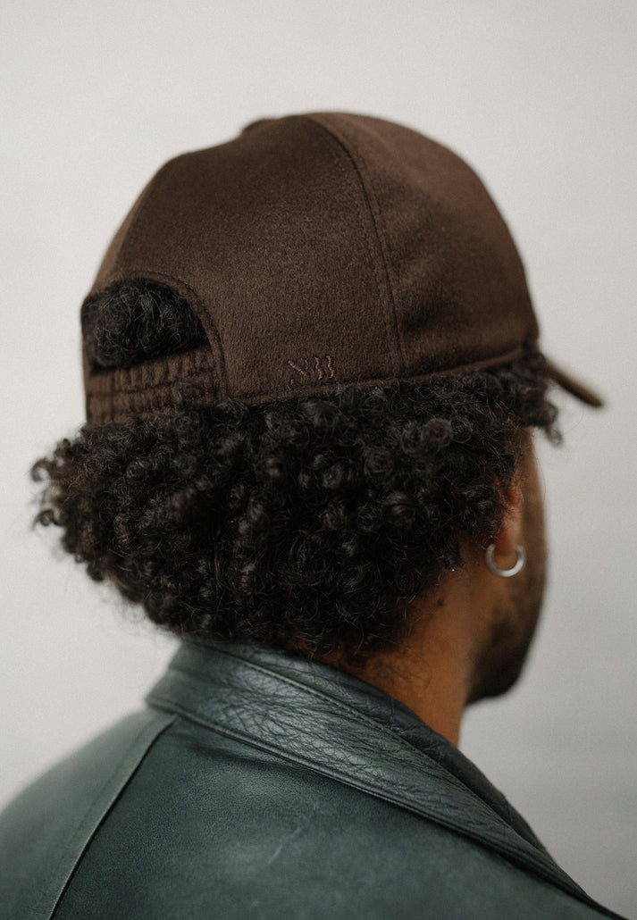 CASHEMERE BASEBALL CAP BROWN