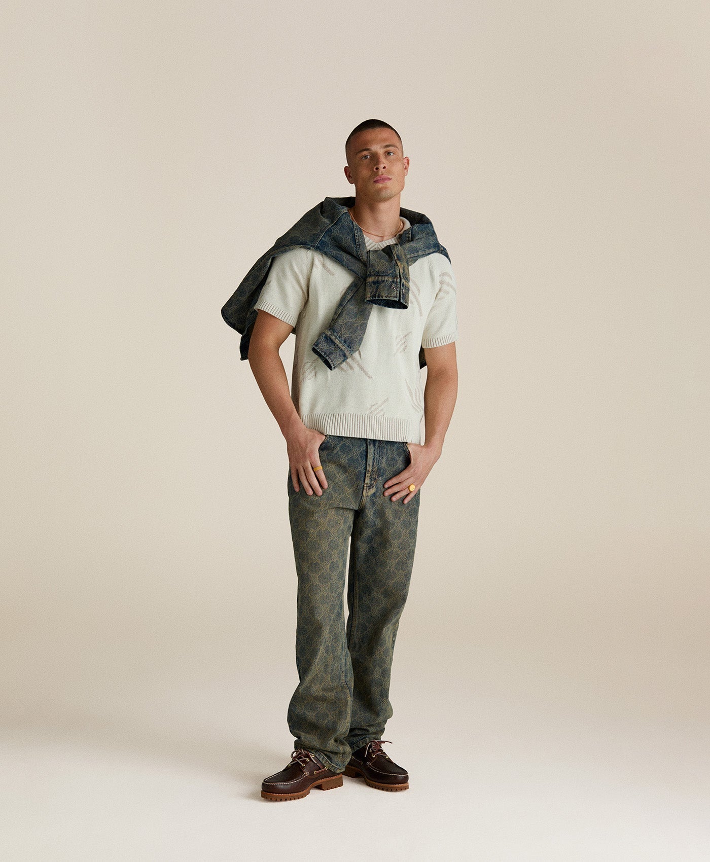 BLUE SHIELD LASER WASHED JEANS