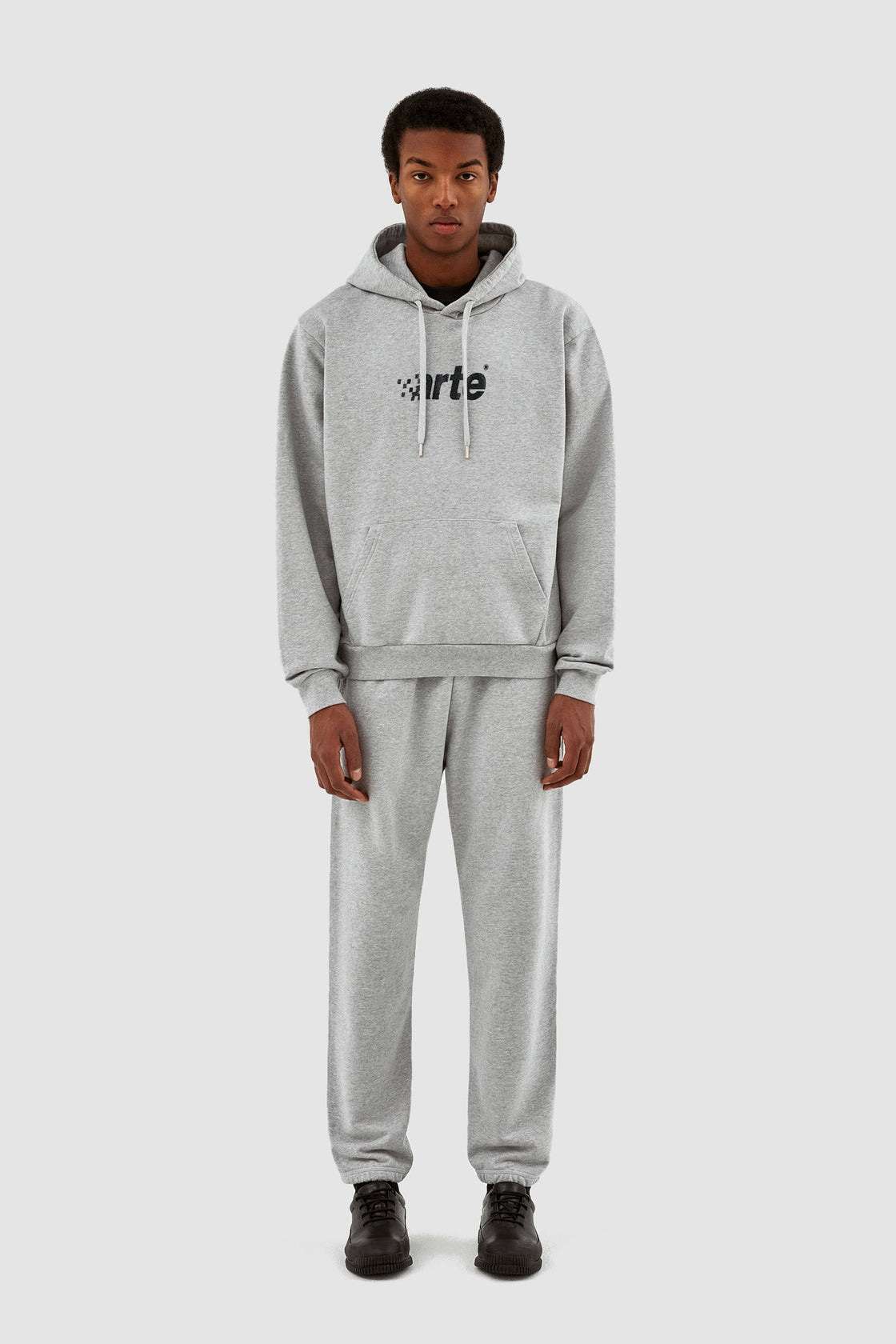 HARMON PIXEL LOGO HOODIE GREY