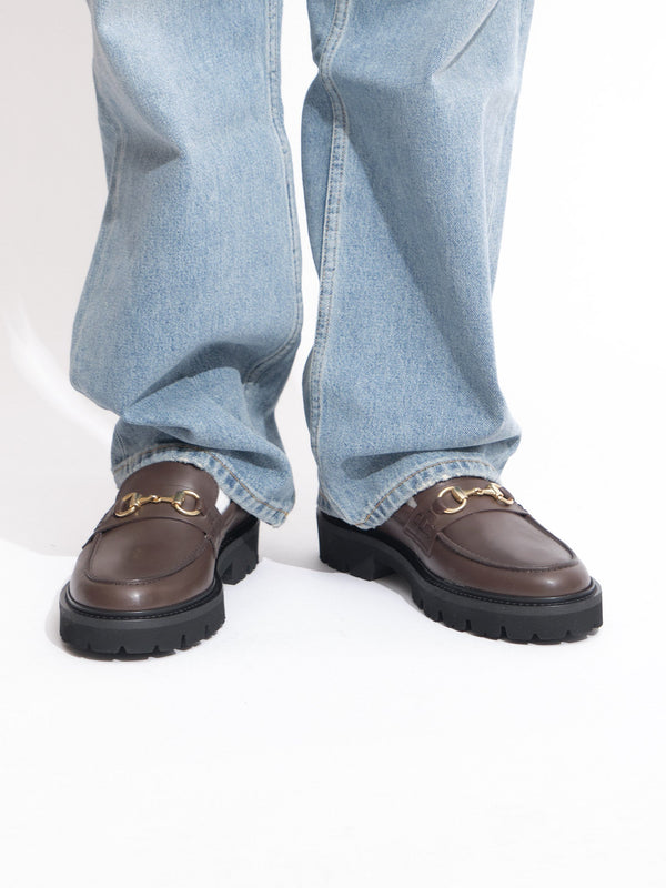 LIGHTWEIGHT CHUNCKY HORSEBIT LOAFER BROWN