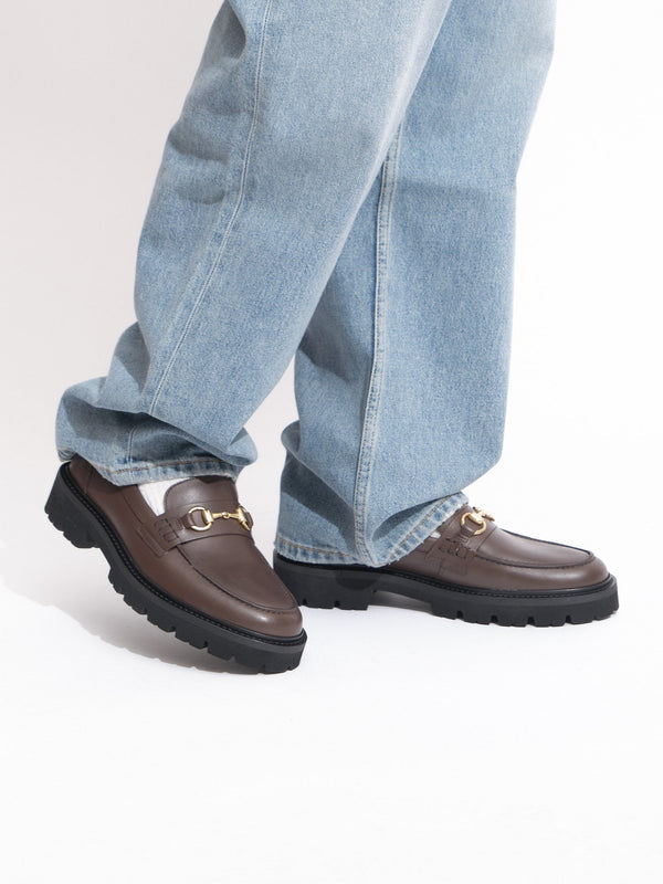 LIGHTWEIGHT CHUNCKY HORSEBIT LOAFER BROWN