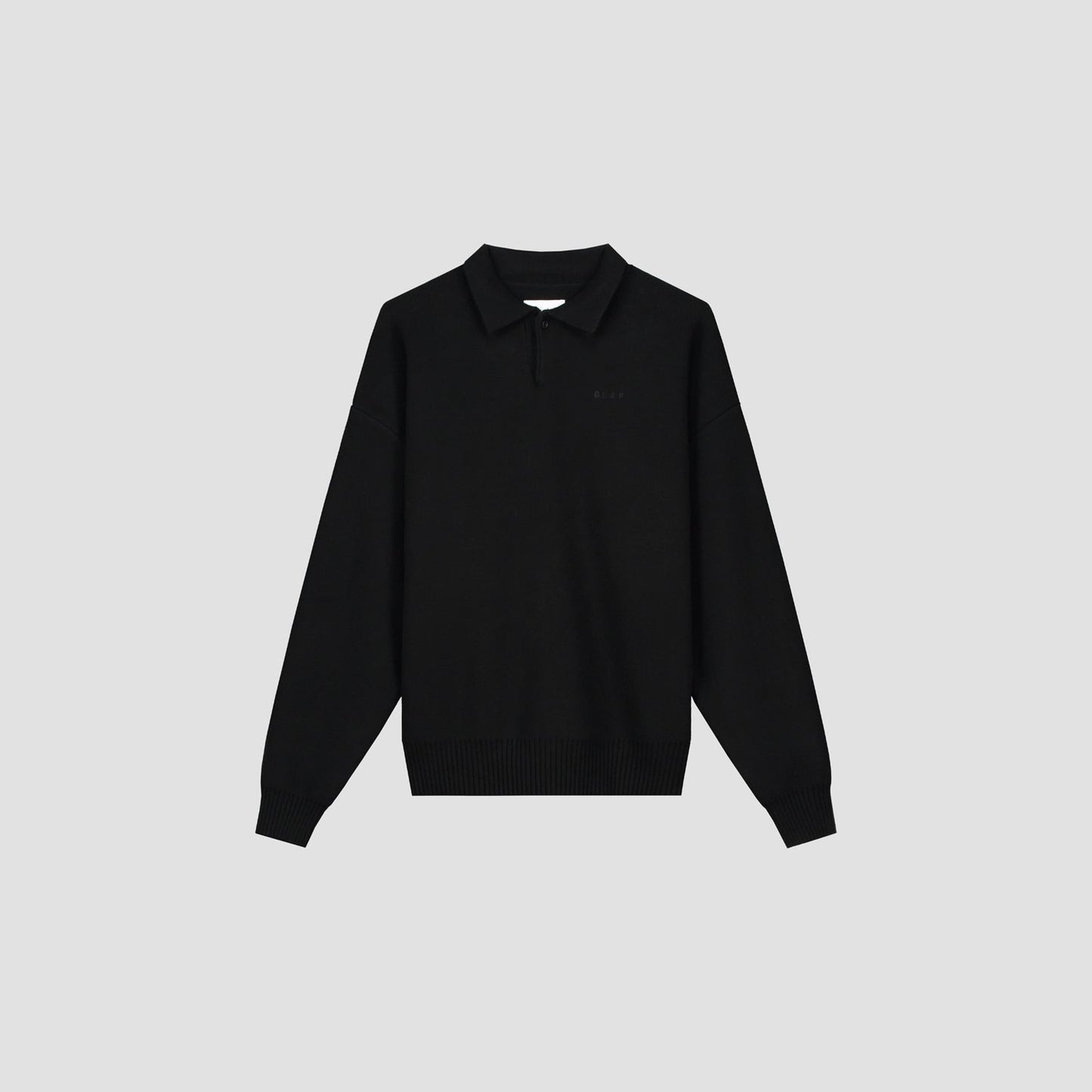 OVERSIZED KNITTED POLO BLACK