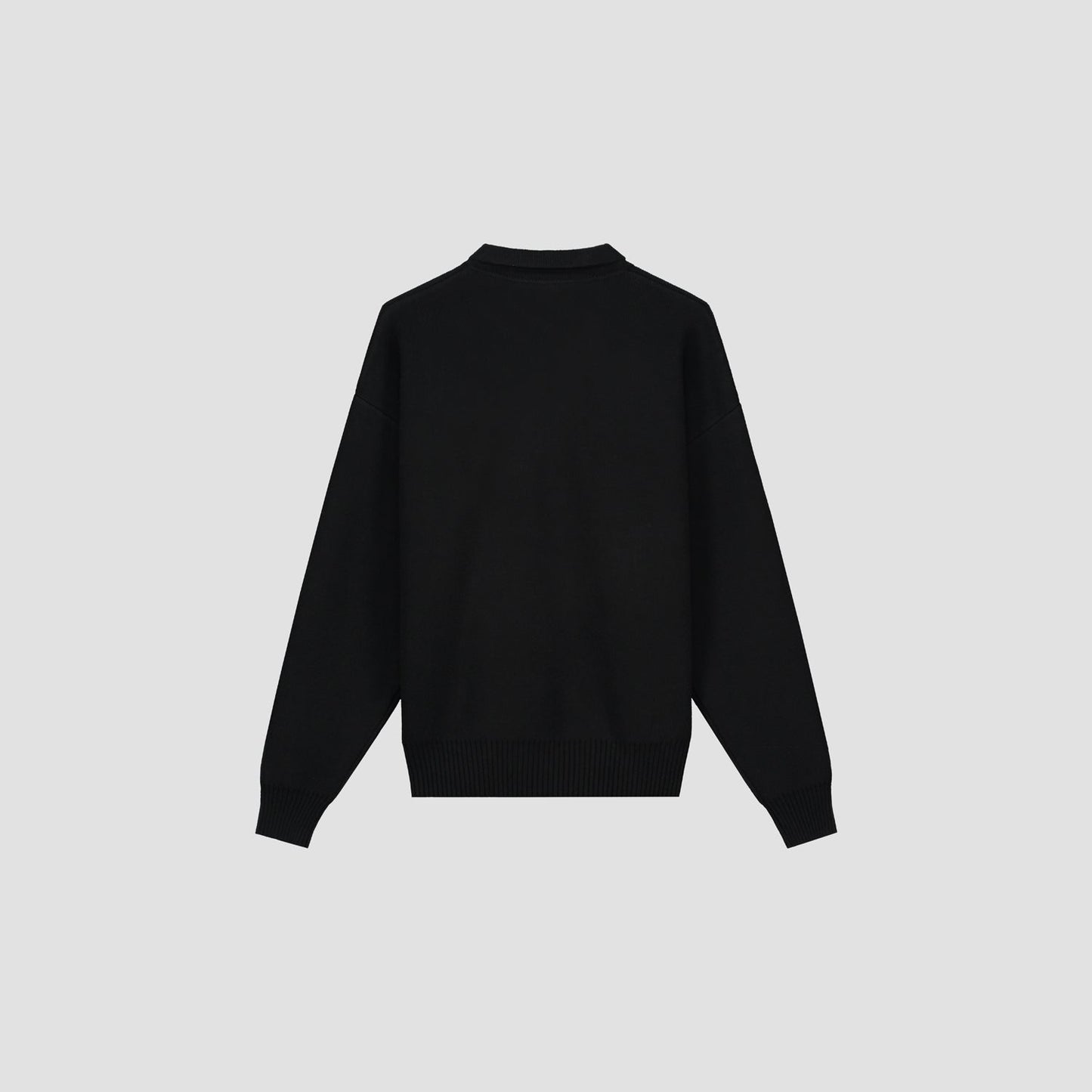 OVERSIZED KNITTED POLO BLACK