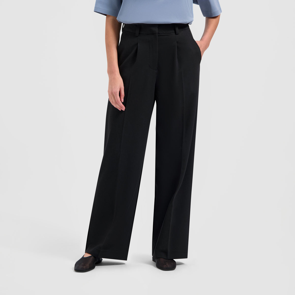 TAILORED WIDE LEG PANTS BLACK