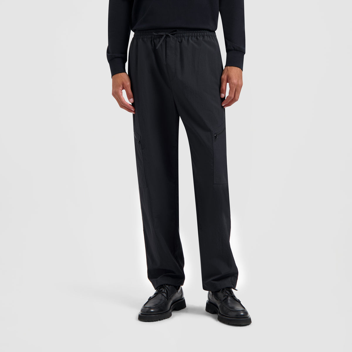 NYLON TRACK PANTS BLACK