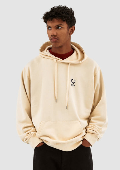 HANK SMALL HEART HOODIE CREAM 