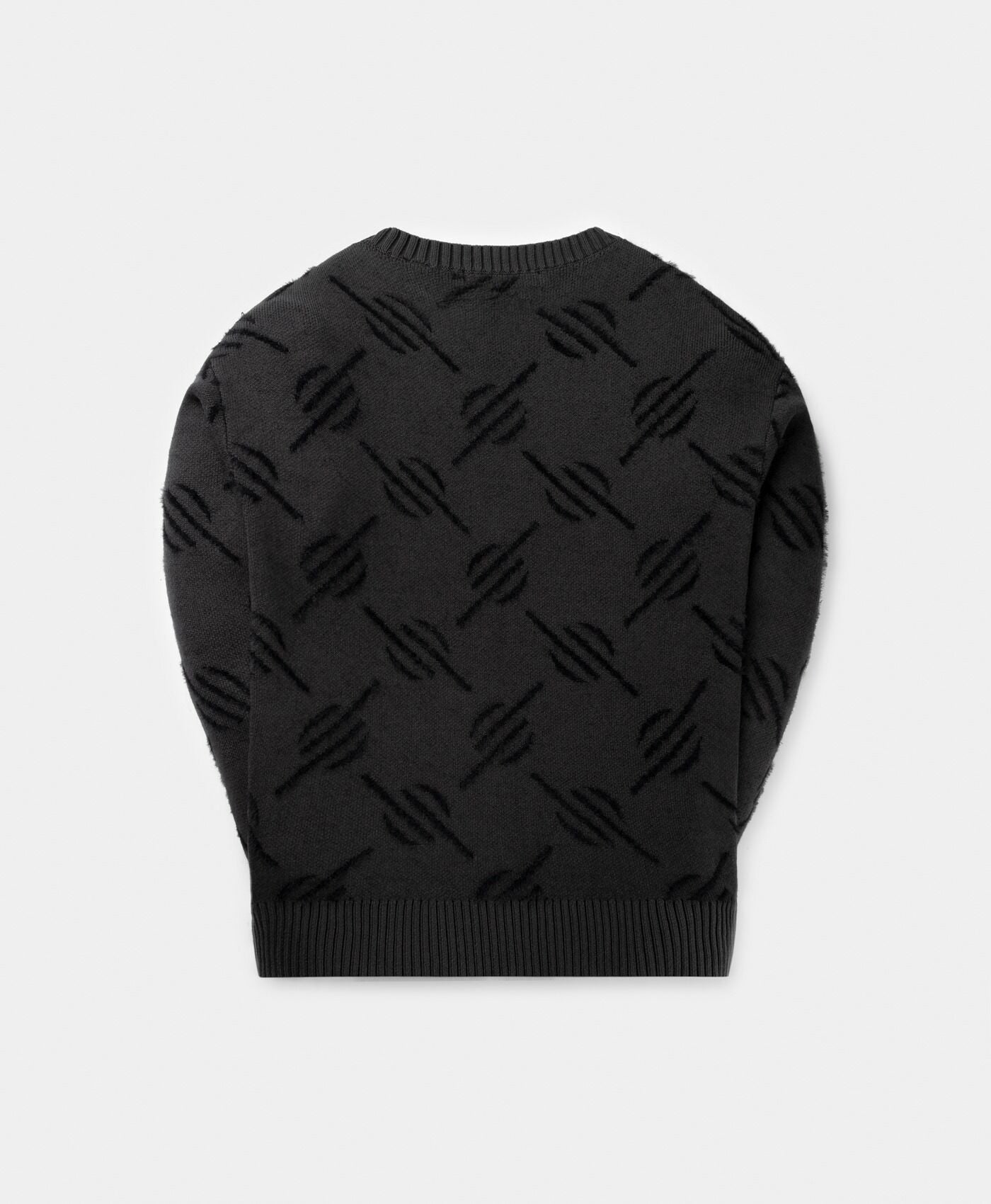 TEVIN MONOGRAM KNIT SWEATER BLACK