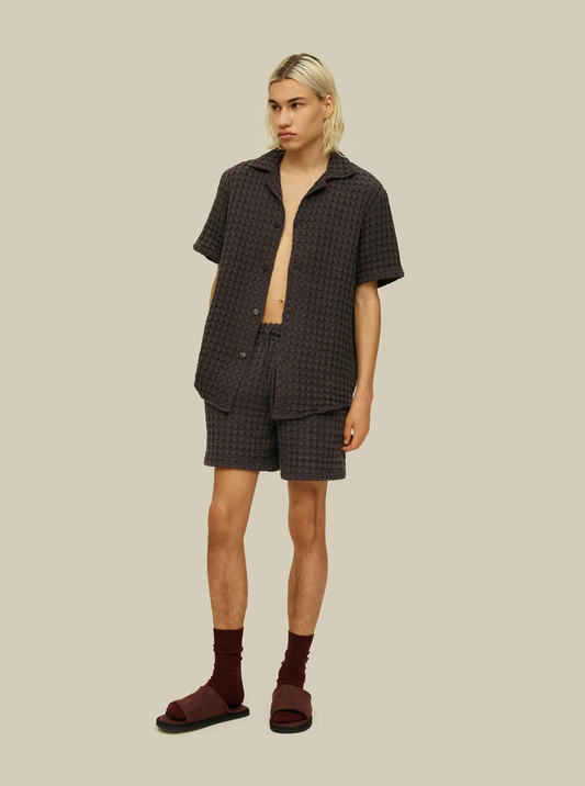 NEARLY BLACK PORTO WAFFLE SHORTS