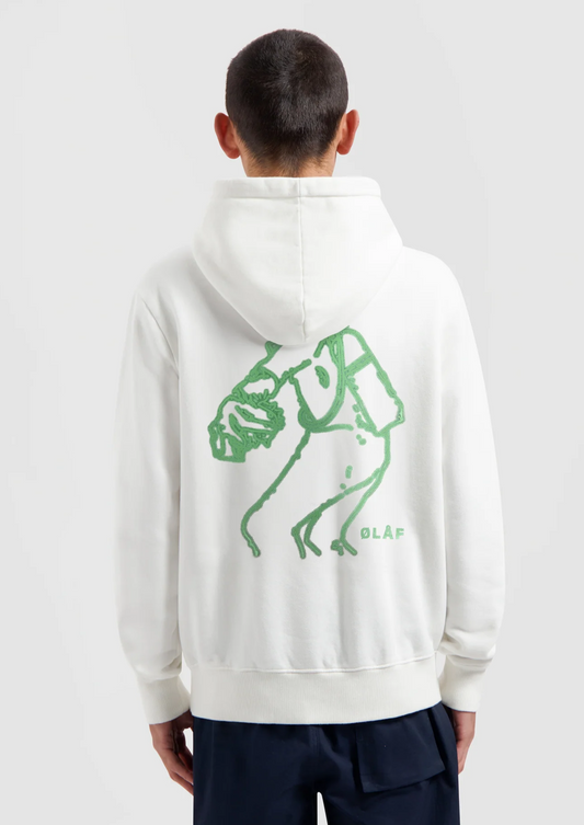 DIVER OUTLINE HOODIE WHITE